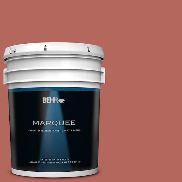 BEHR MARQUEE 5 gal. #180D-6 Mineral Red Satin Enamel Exterior Paint & Primer