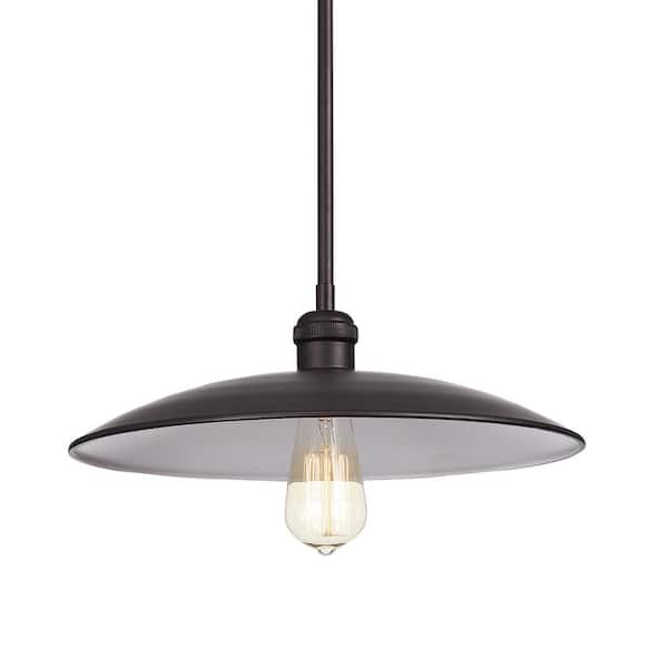 1-Light Oil Rubbed Bronze Domed Modern Farmhouse Pendant Light