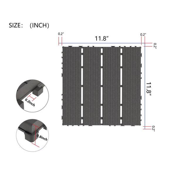 WRIGHTMASTER 1ft. x 1ft. Quick Deck Plastic & Polypropylene Interlocking Deck Tile in Midnight Blue-8 (44 sq. ft. per Box)