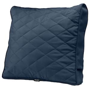 Montlake FadeSafe 25 in. x 22 in. x 4 in. Navy Rectangular Patio Chair/Loveseat Back Quilted Cushion