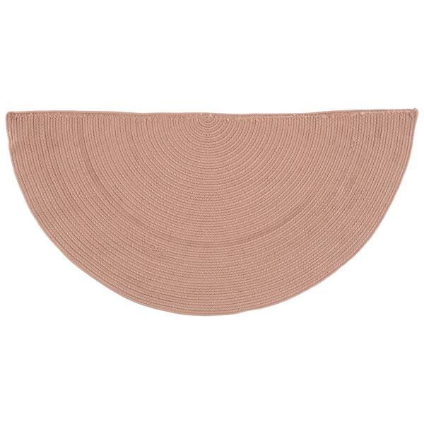 Braided 2 ft. x 4 ft. Specialty Peach Concentric Woven Washable Area Rug