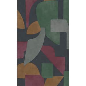Navy Berry Modern Abstract Geometric Print Non-Woven Non-Pasted Textured Wallpaper 57 Sq. Ft.