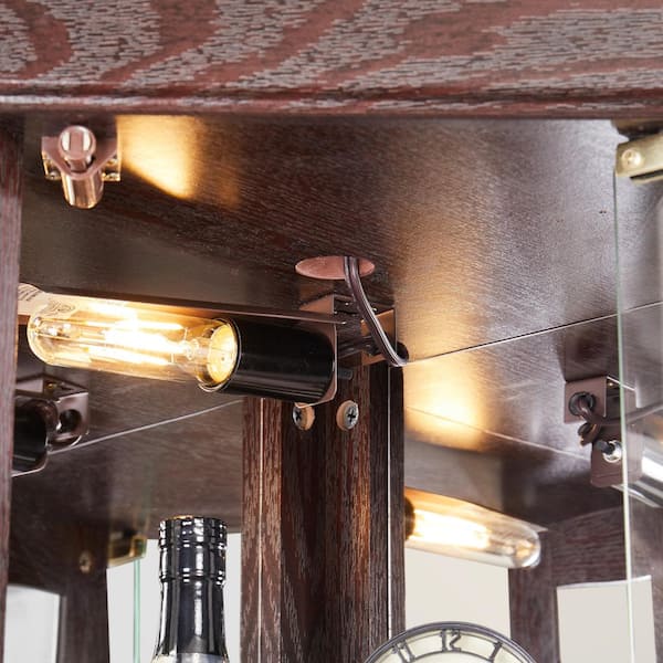ダイニング　クリオキャビネット　アメリカ Charlton Home® Lighted Curio Display Cabinet with Open