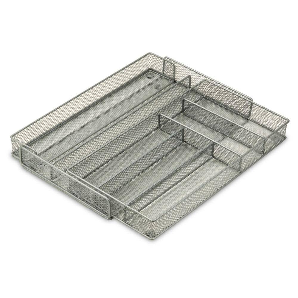 Honey-Can-Do 20.25 in. L x 2 in. H Steel Mesh Expandable Cutlery Tray  Organizer KCH-02163