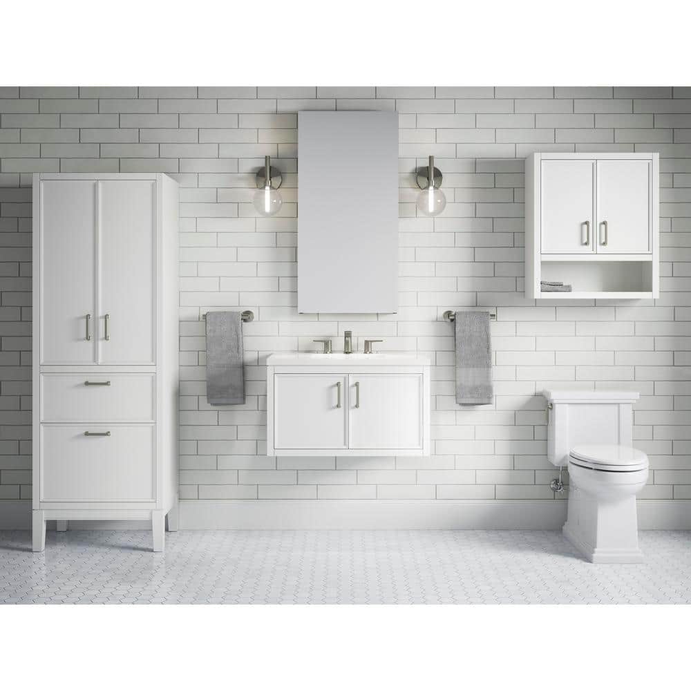 Winnow 30" White MDF Freestanding Single Bathroom Vanity with Quartz Top