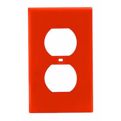 Single Outlet Wall Plate/Panel Plate/Cover Light Panel Cover 1-Gang Device Receptacle Wallplate Orange Red Pattern Floral Design 