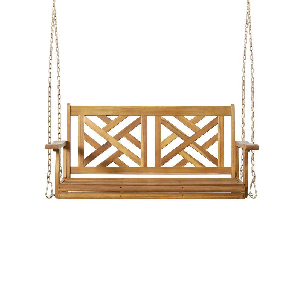 49.25 in. Seats 2-People Wood Patio Swing Porch Swing