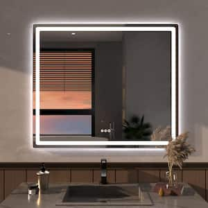 Niveous 42 in. W x 36 in. H Rectangular Frameless LED Wall Bathroom Vanity Mirror