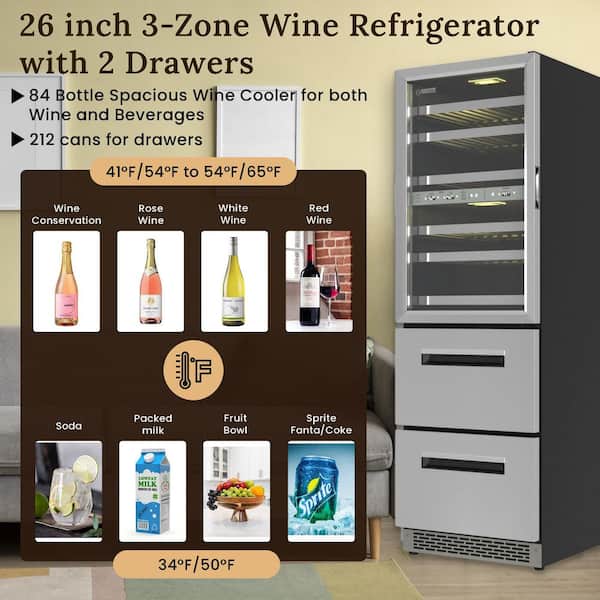 【美品】THREE WEATHER 7.3￼inch Equator 84-Bottles Built-in and Freestanding Triple