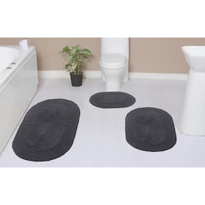Garland Rug Traditional Dark Gray 3-Piece Washable Bathroom Rug Set  BA010W3P02J6 - The Home Depot