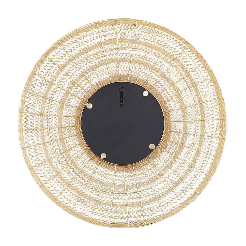 Gold Sunburst Round 40" Metal Wall Mirror