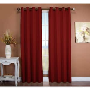 Floral Rose Grommet Blackout Curtain - 50 in. W x 84 in. L