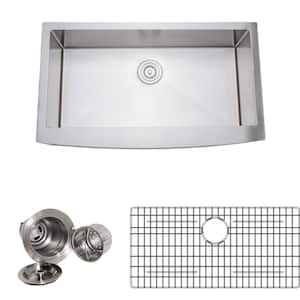 New Chef's Collection Handcrafted Farmhouse Apron Front Stainless Steel 36 in. Single Bowl Kitchen Sink Package