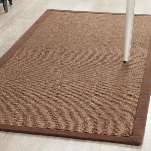 Natural Fiber Brown 3 ft. x 6 ft. Border Runner Rug