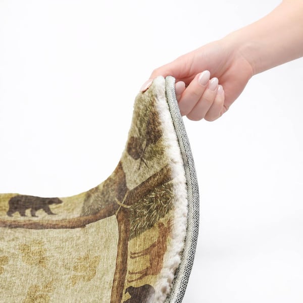 Dream Shag Premium Machine Washable Abstract ADS142 Khaki 2 ft. x 3 ft. Accent Rug