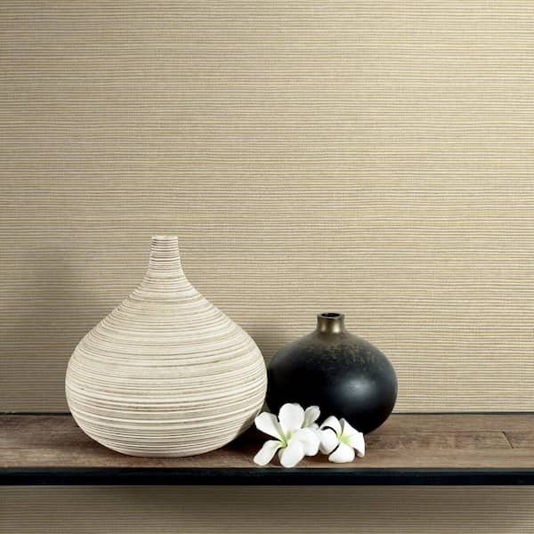 Agena Khaki Sisal Vinyl Strippable Wallpaper (Covers 60.8 sq. ft.)