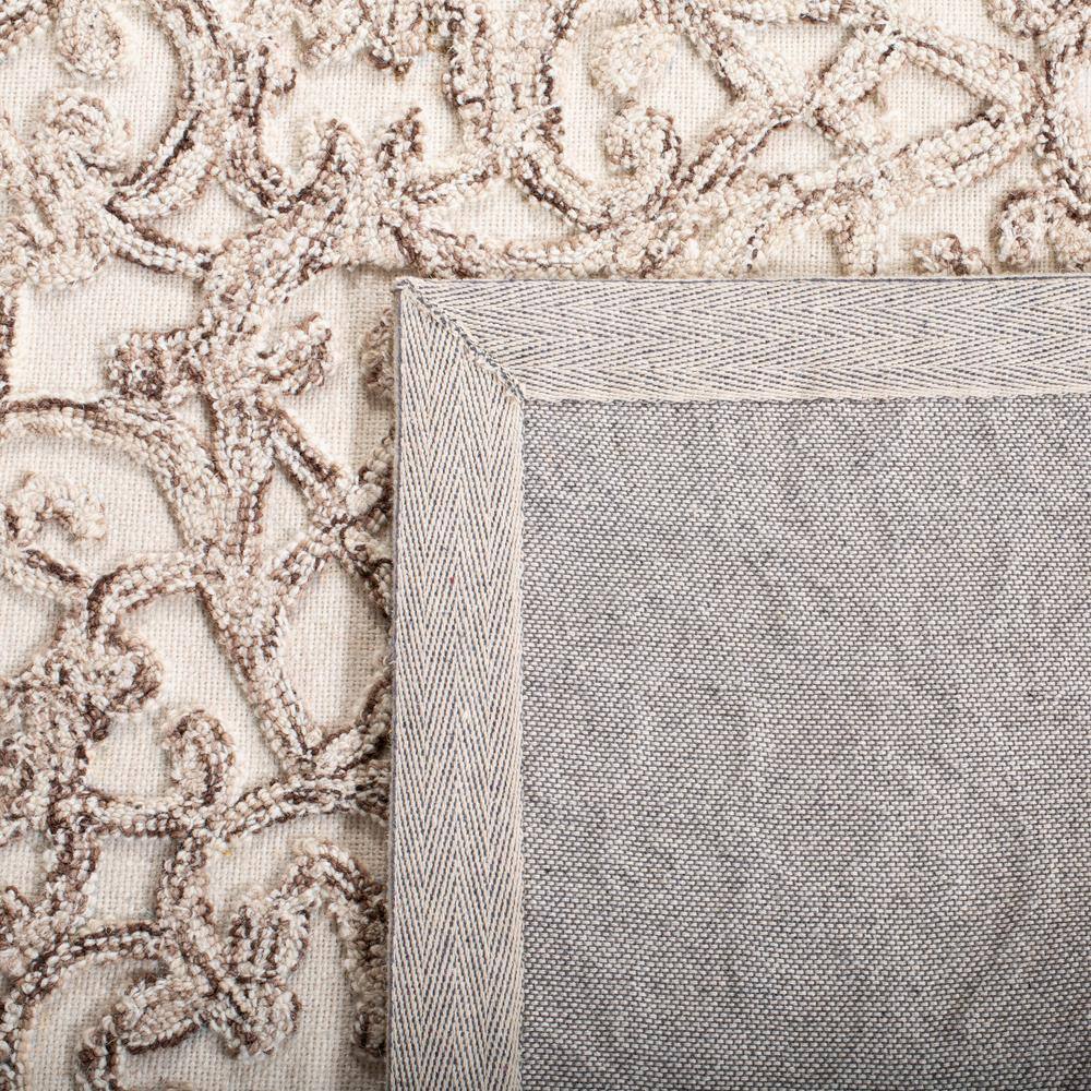 Ivory and Brown Hand-Tufted Wool Area Rug 3' x 5'