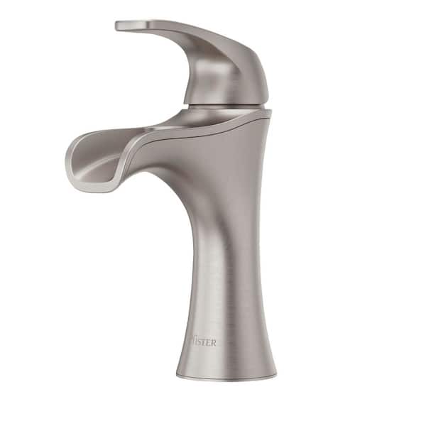 Jaida Single Handle Single Hole Bathroom Faucet with Deckplate in Spot Defense Brushed Nickel
