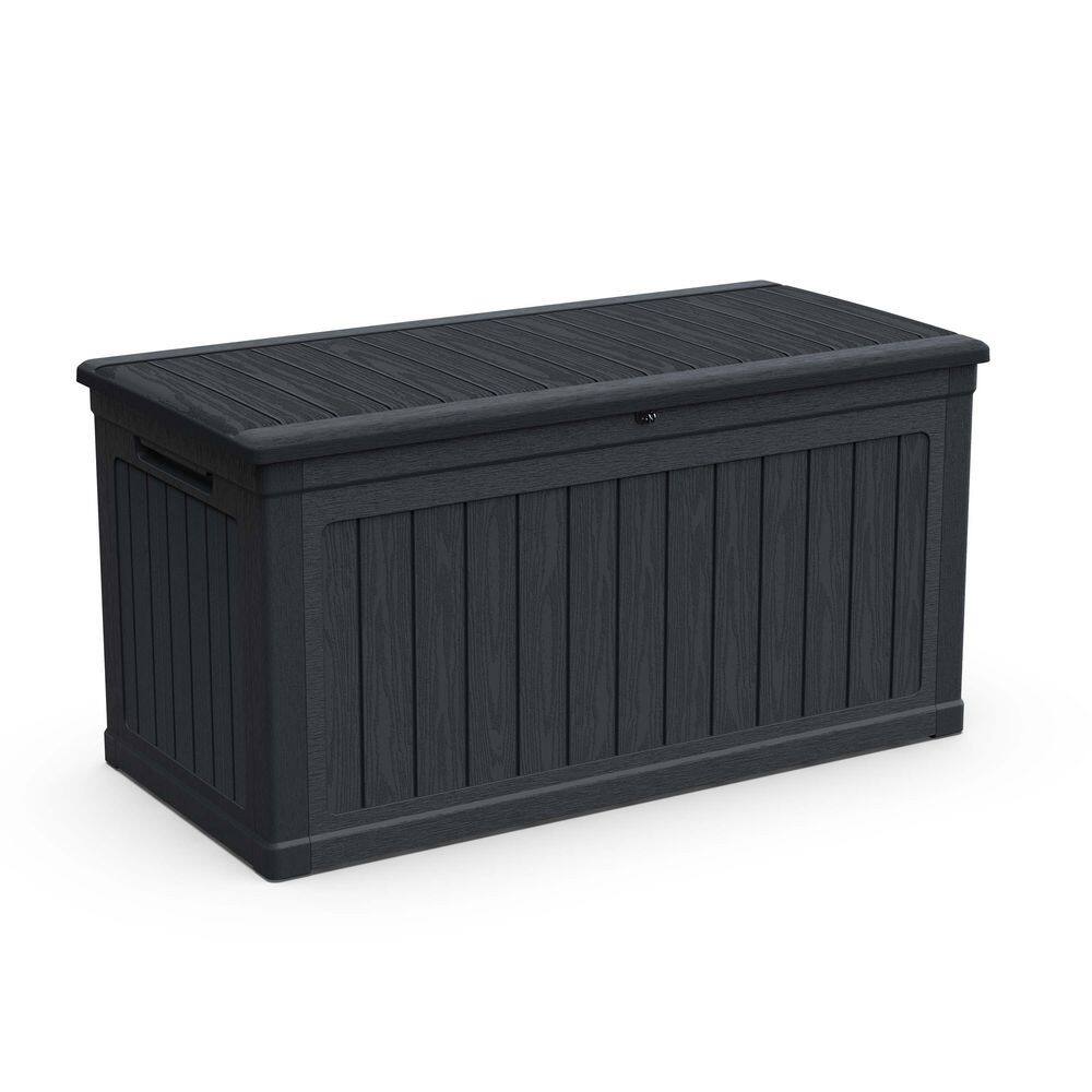 230 Gallon Black Waterproof Resin Deck Box with Lockable for Indoor, Patio Furniture Cushions price history on PriceWatchPro