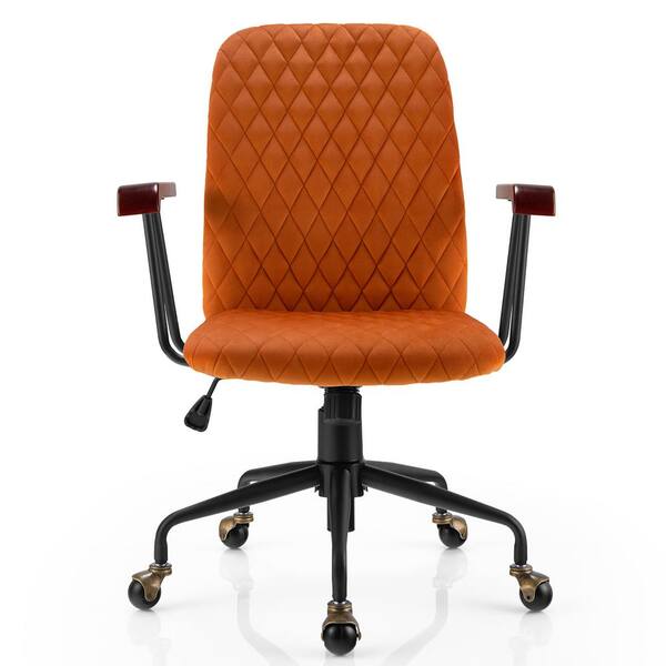 Orange velvet desk chair discount