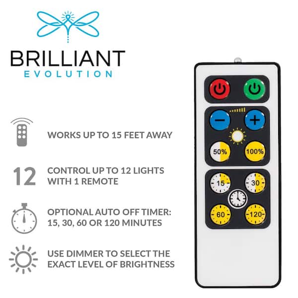Brilliant Evolution LED White Wireless Cabinet Light 2 Remotes BRRC120IR4 - The Home