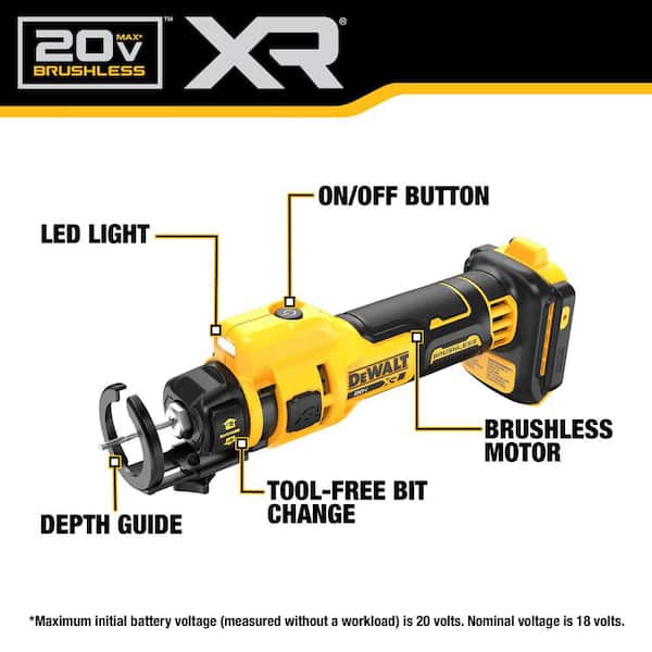 XR 20V Lithium-Ion Cordless Rotary Drywall Cut-Out Tool (Tool Only)