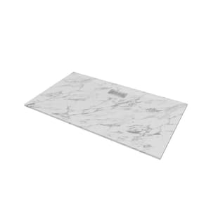 72 in. L x 42 in. W x 1.125 in. H Solid Composite Stone Shower Pan Base with Center Back Drain in Carrara Sand