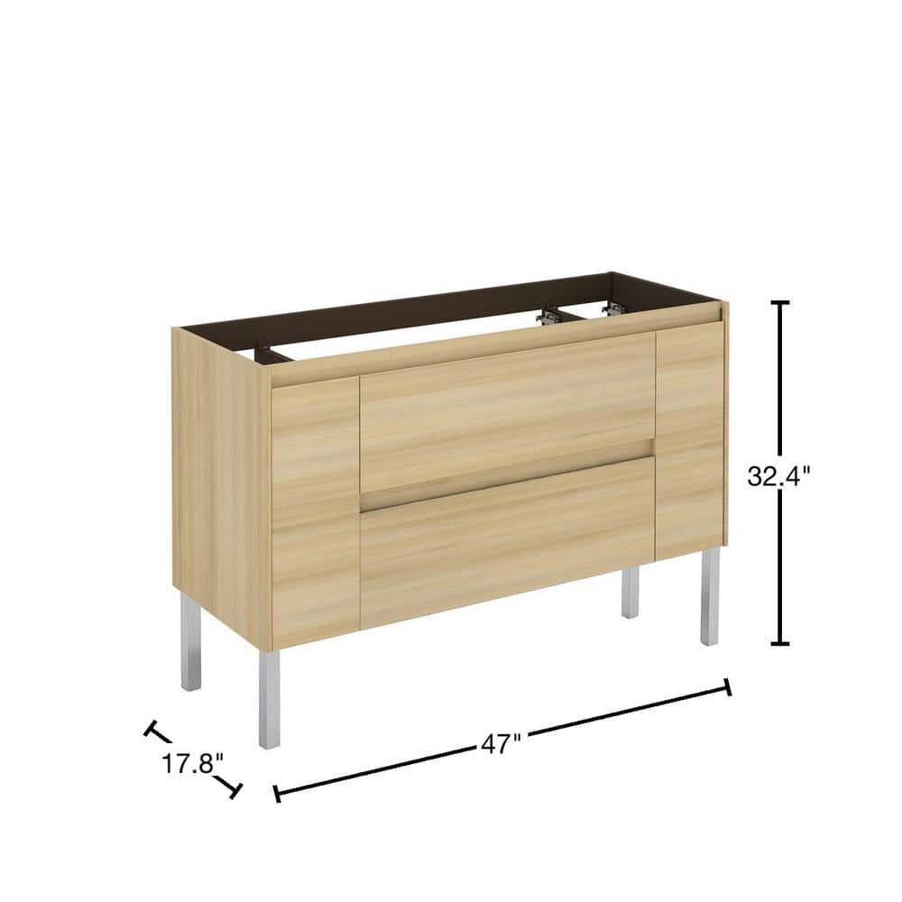 Ambra 47'' Nordic Oak Freestanding Single Bathroom Vanity
