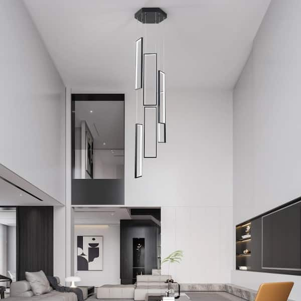 Modern LED Living Room Chandelier Black Design tpl 0063