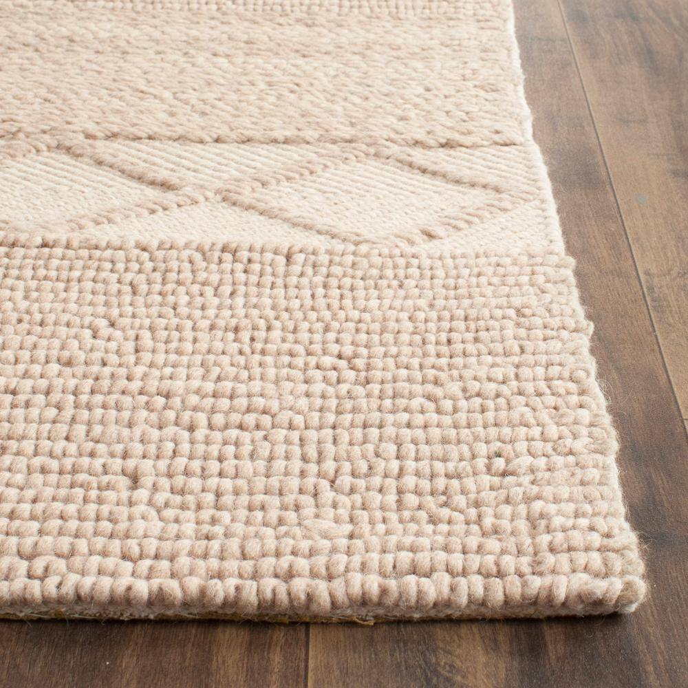 Beige Wool Hand-Tufted Reversible Runner Rug