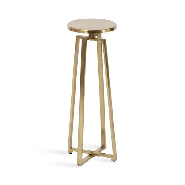 Kate and Laurel Zia 9 in. Gold Round Metal End Table