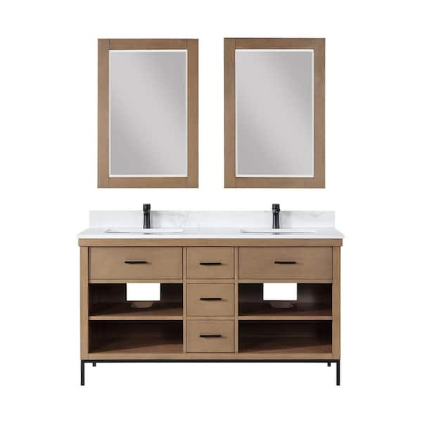 Queen 60 Full Sonoma Wall Mount Double Sink Modern Bathroom Vanity