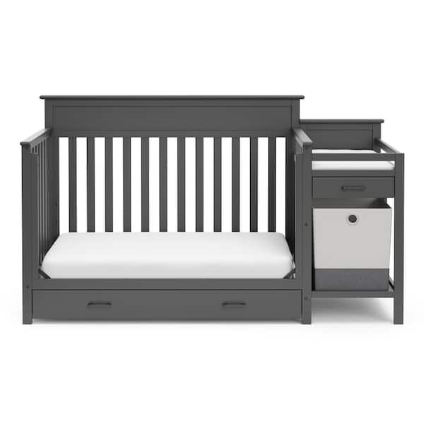 Storkcraft Arizona Gray 4 in 1 Convertible Crib and Changer 04585