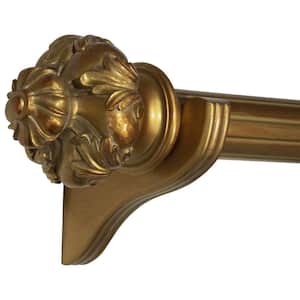 58 in. Single Curtain Rod in Historical Gold with Finial