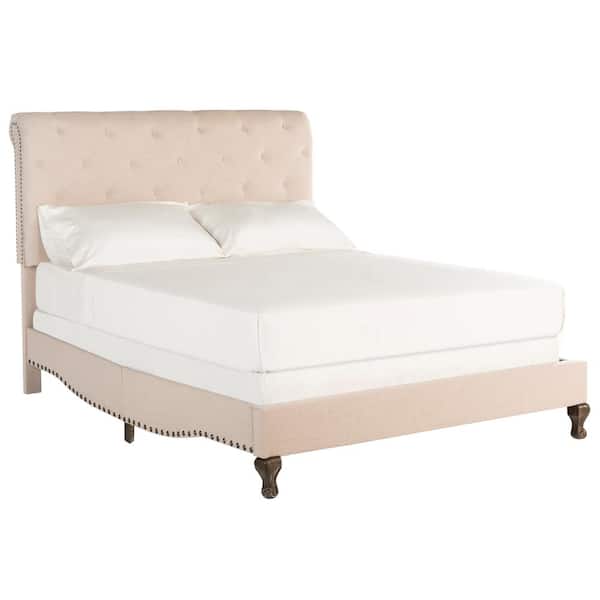 Safavieh Hathaway Light Beige Full Upholstered Panel Bed