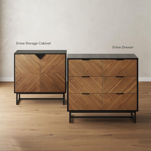 knee length dresses for ladies Lola Mid Century Modern Walnut Dresser with 6 Drawers – Luna Furniture main image 1