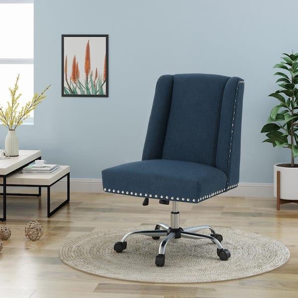 navy desk chair without wheels