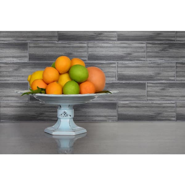 Take Home Sample - Glacier Black 3 in. x 9 in. Matte Glass Wall Tile