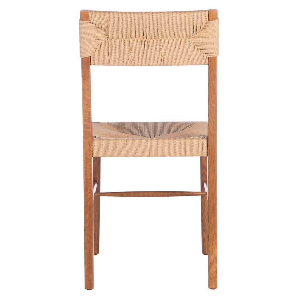 Coastal Farmhouse Black Rattan and Cane Slat Side Chair