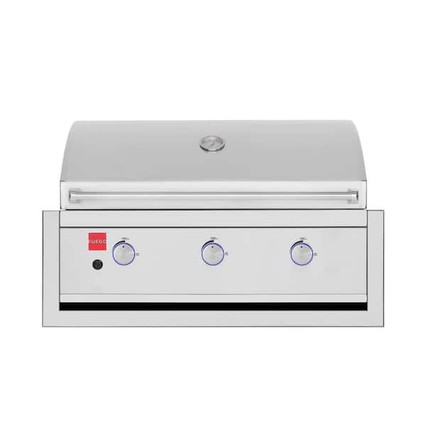 Fuego Premium F36S-B 3 Burner Built In Natural Gas Grill in 304 SS with Insulated Jacket