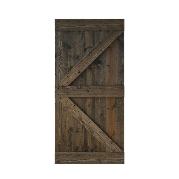 COAST SEQUOIA INC K Series 42 in. x 84 in. Aged Barrel DIY Knotty Pine Wood Barn Door Slab