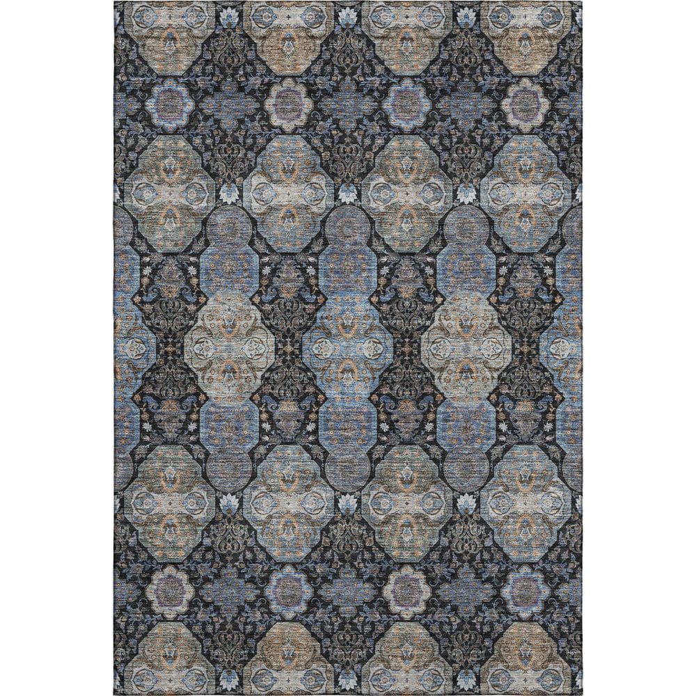 Mayfield Premium Machine Washable Abstract AMF2484 Black 5 ft. x 7 ft. 6 in. Area Rug price history on PriceWatchPro