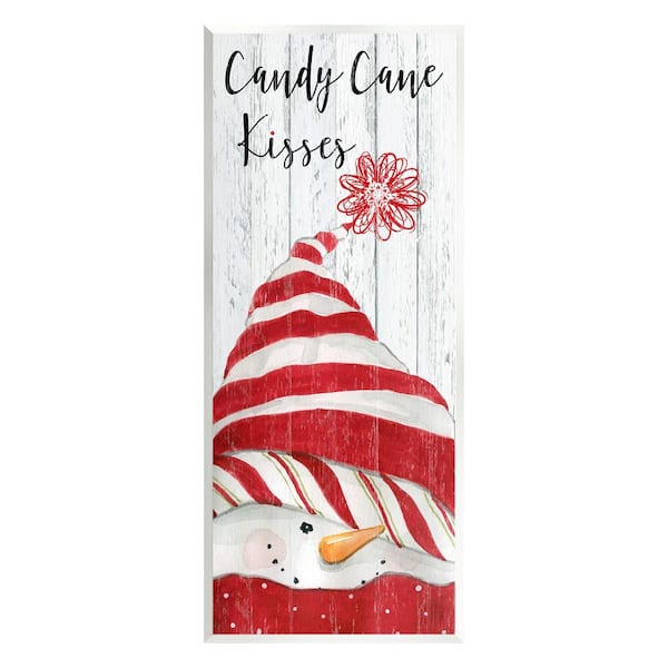 Stupell Industries Candy Cane Kisses Phrase by Carol Robinson 1-Piece Unframed Graphic Print Typography Poster Art Print 17 in. x 7 in.