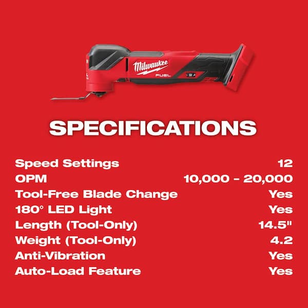 Milwaukee M18 FUEL 18V Brushless Oscillating Multi-Tool Kit w/ 5