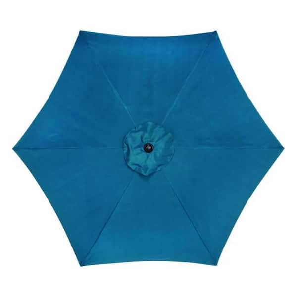 9 ft snbrella patio umbrella teal Living Accents 9 ft. Tiltable Teal Market Umbrella 8128252