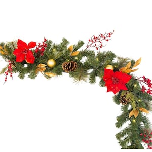 6 ft. Artificial Christmas Garland Pre-Lit Xmas Pine Fireplace Wreath Stairs Door