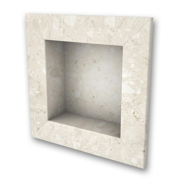 FlexStone 17 in. x 17 in. Square Recessed Shampoo Caddy in Calabria