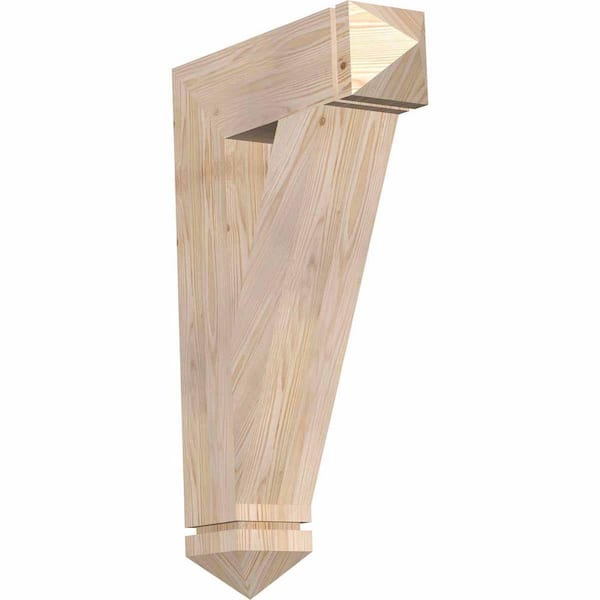 Ekena Millwork 5.5 in. x 34 in. x 22 in. Douglas Fir Traditional Arts and Crafts Smooth Bracket