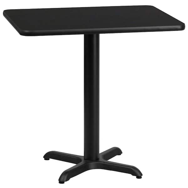 Flash Furniture 24 in. x 30 in. Rectangular Black Laminate Table Top with 22 in. x 22 in. Table Height Base