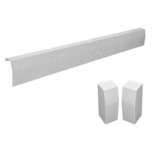 Premium Series 7 ft. Galvanized Steel Easy Slip-On Baseboard Heater Cover, Left and Right Endcaps [1] Cover, [2] Endcaps